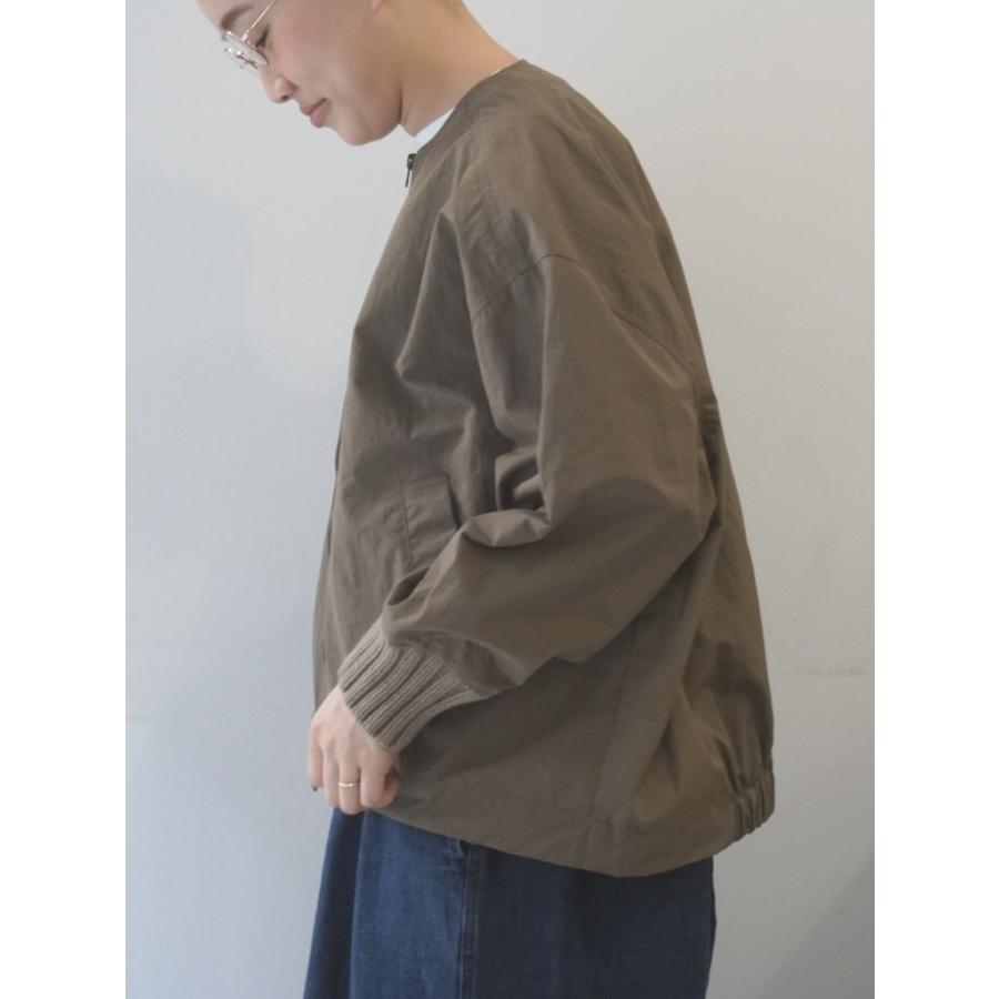 マオメイド mao made ブルゾン ジャケット ワイド シルエット ノーカラー ヴィンテージ ウェザー 撥水加工 ローゲージ ニット ライト アウター 2026年秋冬物 | mao made | 01