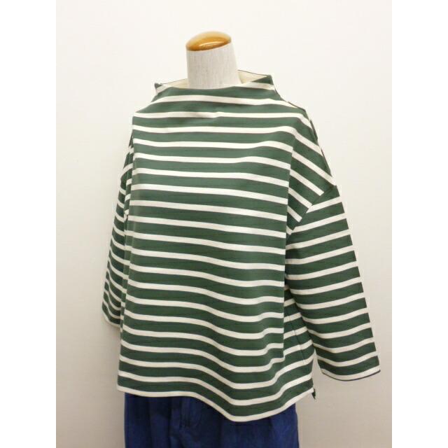 NARU ナル カットソー ロンT ロンティー レディース Tシャツ ボーダー プルオーバー ワイド ボトルネック デラヴェ ジャージー 綿 100% 日本製 ポーセリンシャツ | NARU | 07