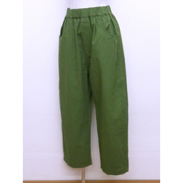 NARU♥ノッポパンツ新品未使用　カーキ色 NARU（ナル） パンツ ワイド イージーパンツ シーチング ハンド