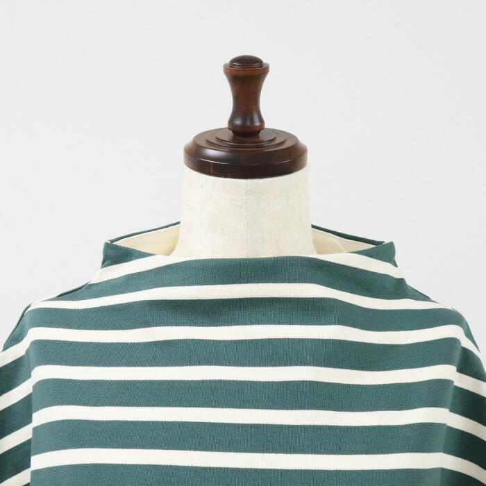 NARU ナル Tシャツ 5分袖 カットソー ロンT ロンティー レディース  ボーダー ワイド ボトルネック デラヴェ ジャージー 綿 100% ポーセリン 日本製 | NARU | 10