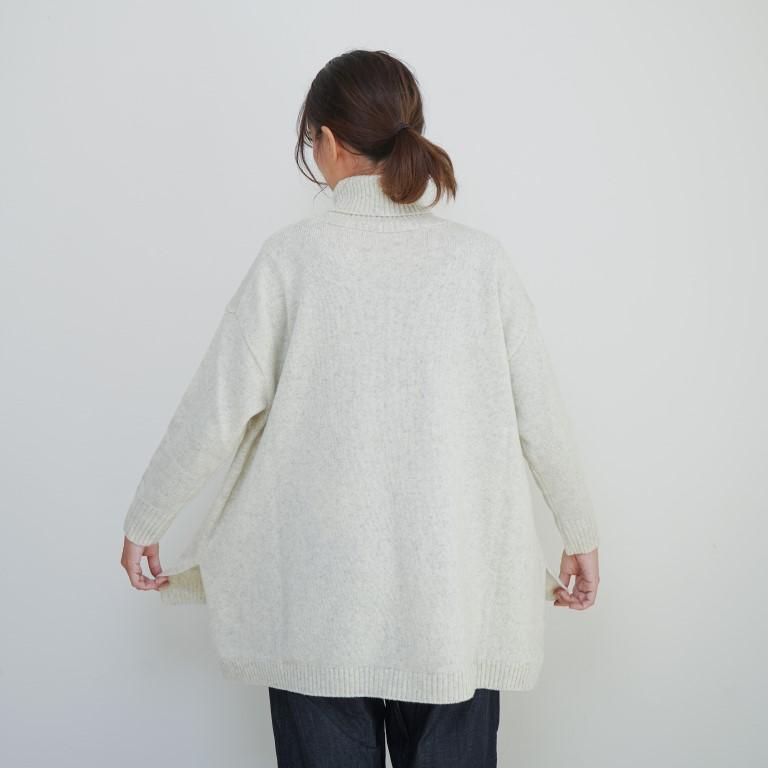 NARU ナル セーター ニット タートル ネック ワイド Aライン プルオーバー タスマニア ラム ウール 100% 日本製 レディース アラスカニット | NARU | 02