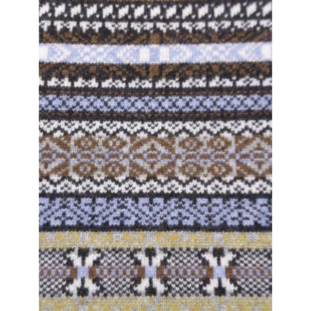 NARU（ナル） ベスト ニット クルーネック フェアアイル 柄 幾何学模様