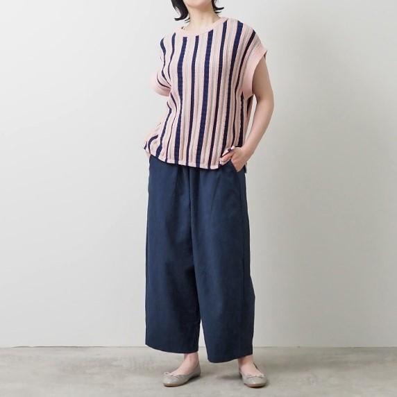 NARU（ナル） パンツ ワイド テーパード イージーパンツ シーチング 