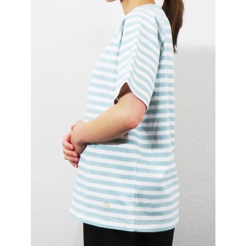 Bliss bunch ブリスバンチ Tシャツ カットソー 半袖 ボーダー ラグラン 刺繍 入り 綿 100% リサイクル コットン tbn1007 | Bliss bunch | 01