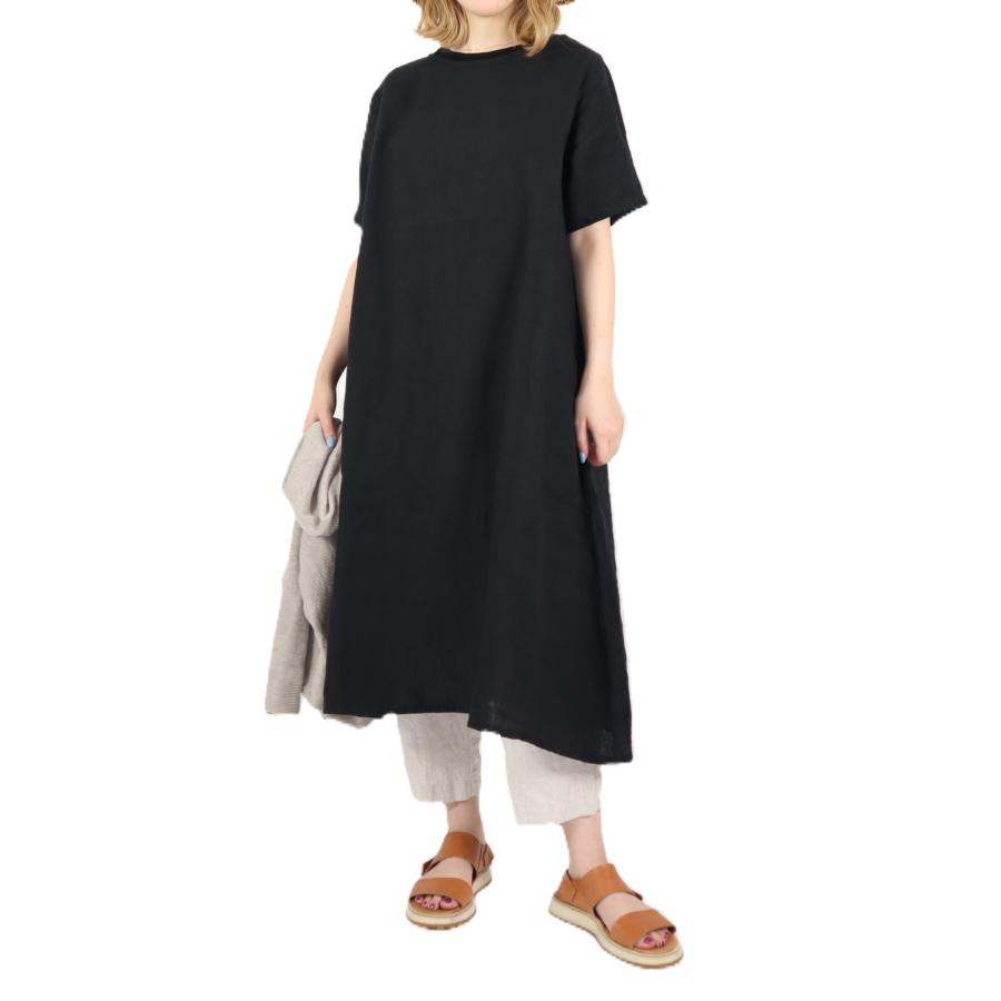 SO エスオー ワンピース 半袖 リネン 麻 100% クルーネック ボートネック プルオーバー シンプル Aライン フレアー 定番 2025年春夏の新色入荷 セール sa-0449 | SO(ファッション) | 10