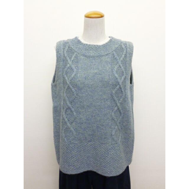 【最終値下げ】Y's ワイズ　ケーブル編みベスト 楽天市場】シニアファッション レディース ベスト 前開き ニット