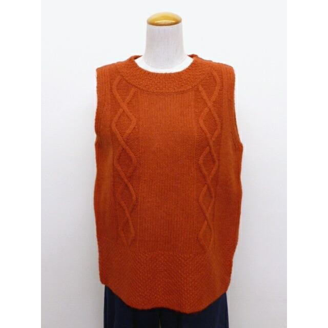 【最終値下げ】Y's ワイズ　ケーブル編みベスト 楽天市場】シニアファッション レディース ベスト 前開き ニット