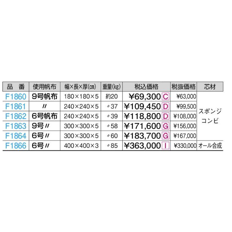 F1864 すもうマット ６号  ３００ｘ３００ｘ５ 規格：重量（kg）：60の画像