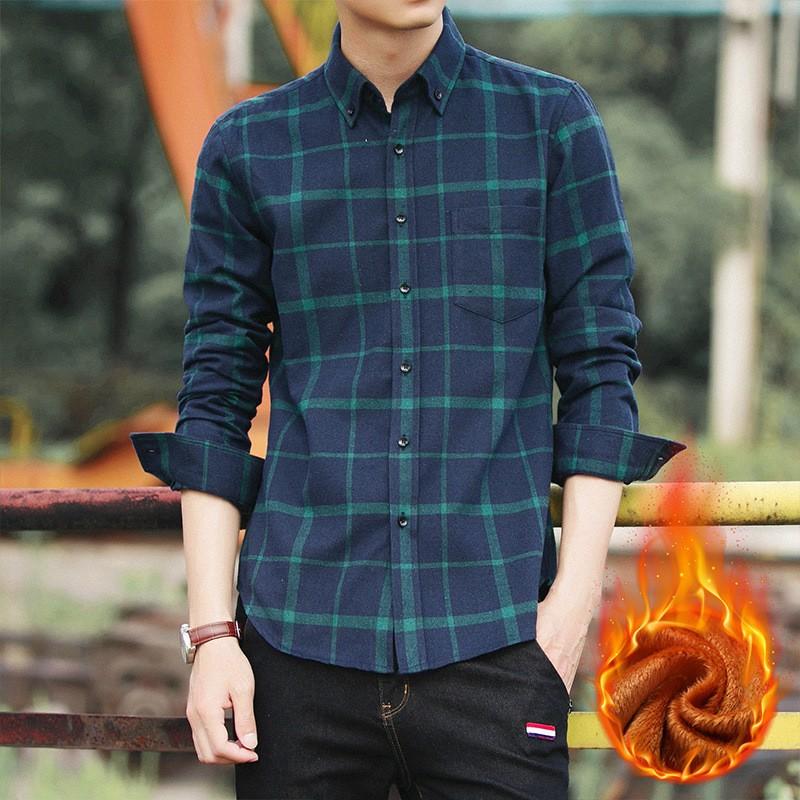 シャツ メンズ トップス ワイシャツ Yシャツ 格子柄 チェック柄 無地 カジュアル ビジネス 前開き ボタン 長袖 2タイプ 裏ボア 暖か プレゼ Ec Ecshop 通販 Yahoo ショッピング