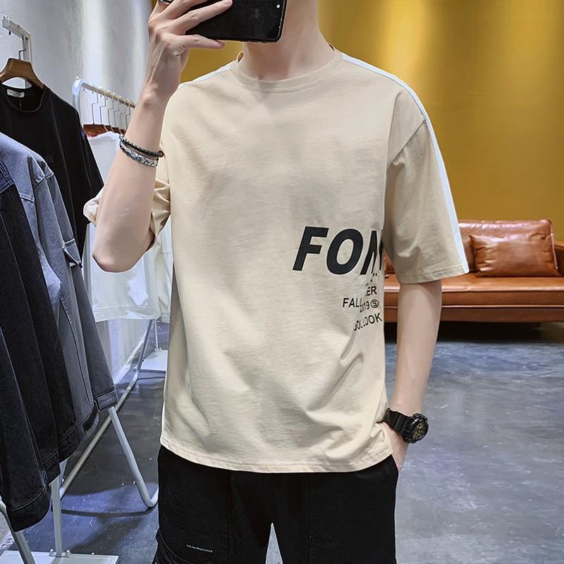 Tシャツ メンズ カットソー 半袖 トップス 丸首 英文字 ワンポイント カジュアル ゆったり 韓国 ファッション 夏向き 吸汗 涼しい Ec Ecshop 通販 Yahoo ショッピング