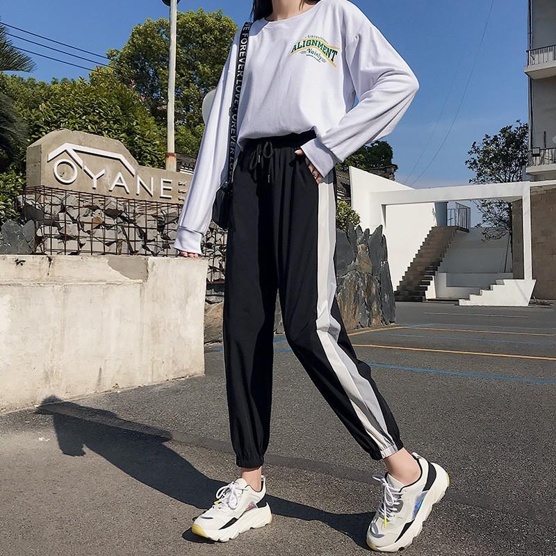 レディース ジョガーパンツ ヨガパンツ スウェット ボトムス カジュアルパンツ ウエスト紐 スポーツウェア ライン入り 通学 運動着 お洒落 春 秋 Ec Ecshop 通販 Yahoo ショッピング