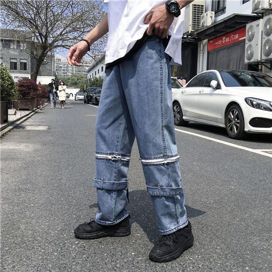 メンズ ワイドパンツ ガウチョパンツ 長ズボン デニムパンツ ゆったり ストレート ジーンズ 着痩せ 個性的 ファッション ボトムス 新作 Al完売しました