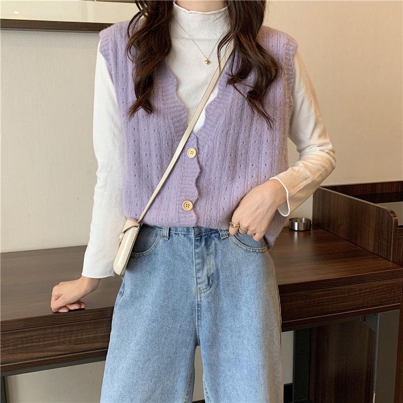 ニットトップス ニットベストレディース セーター ニットカーディガン ノースリーブ 秋新作 無地 保温 エレガント カジュアル 通勤通学 Ec Ecshop 通販 Yahoo ショッピング