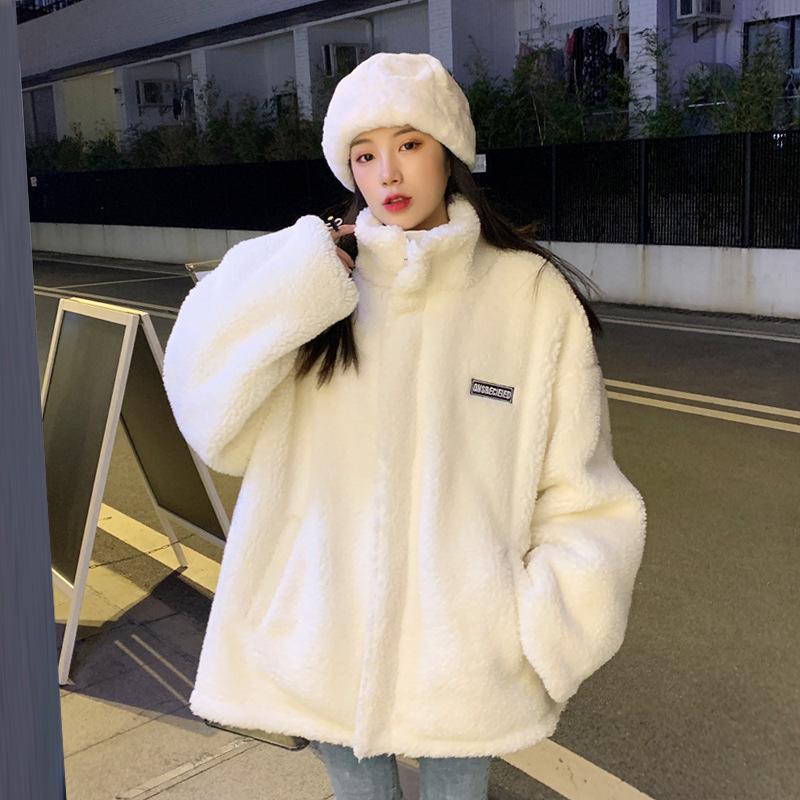 ジャケット レディース ボアジャケット 厚手 アウター スタンドカラー 冬服 羽織 シンプル モノトーン 保温 防寒 ゆったり ビッグシルエット Ec Ecshop 通販 Yahoo ショッピング