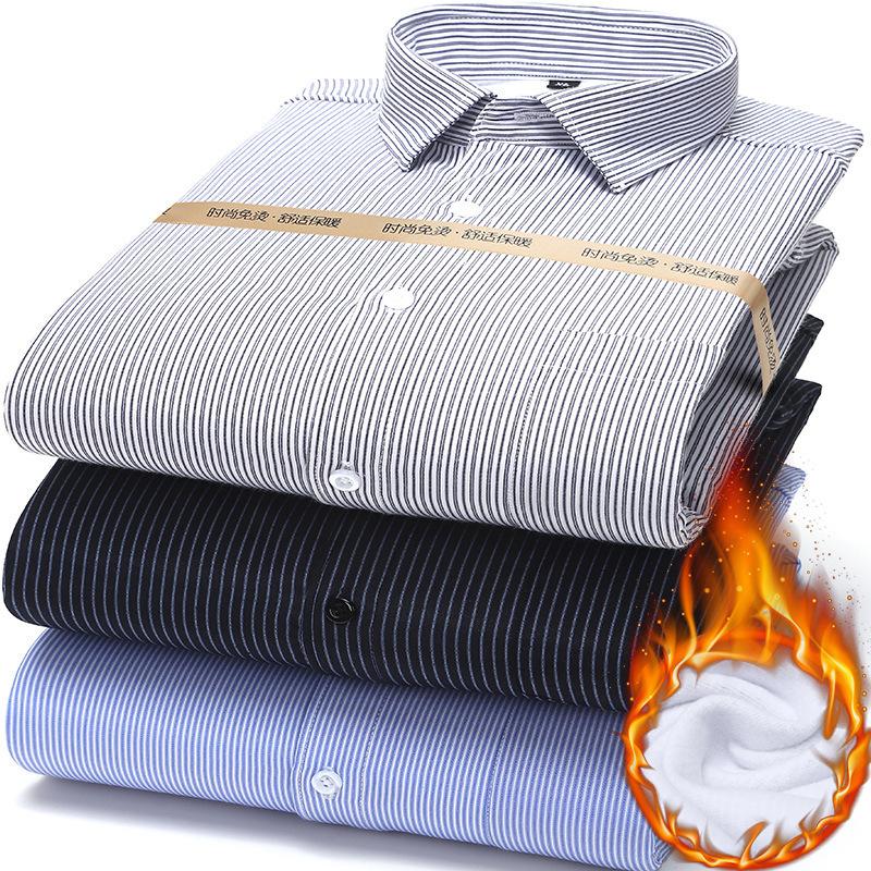 ワイシャツ 厚手シャツ 長袖シャツ メンズ ストライプ柄 裏起毛 暖か 10種類 クールビズ 通勤 出張 ブラウス ビジネス フォーマル お洒落 Ec Ecshop 通販 Yahoo ショッピング