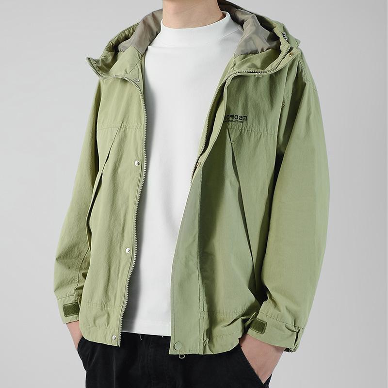 ジャケット メンズ アウター フード付き 薄手 ゆったり モノトーン カジュアル ファスナー 春 軽量 アウトドア シンプル コットン 静電気防止 Ec179 Ecshop 通販 Yahoo ショッピング