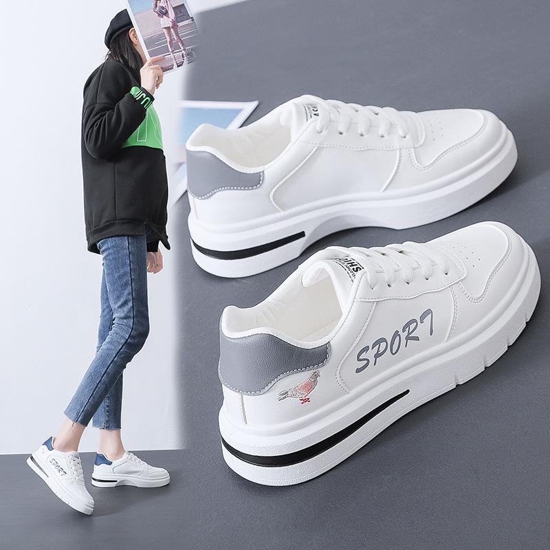 スニーカー レディース 白スニーカー カジュアル ローカット 通気性 Pu 3色 スポーツ アウトドア シンプル 厚底 フラットソール Ec123 Ecshop 通販 Yahoo ショッピング