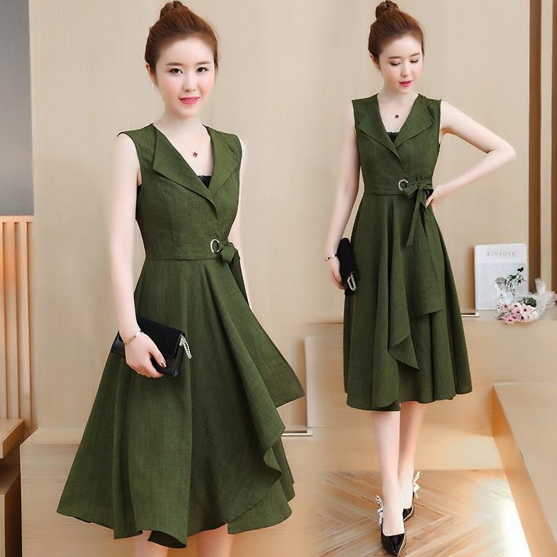 ワンピース レディース ワンピース夏 2018夏新しい大きなサイズノースリーブ不規則な裾 無地 ひざ丈 女性通勤 Ol オシャレ 大人エレガンス Ec5128 Ecshop 通販 Yahoo ショッピング