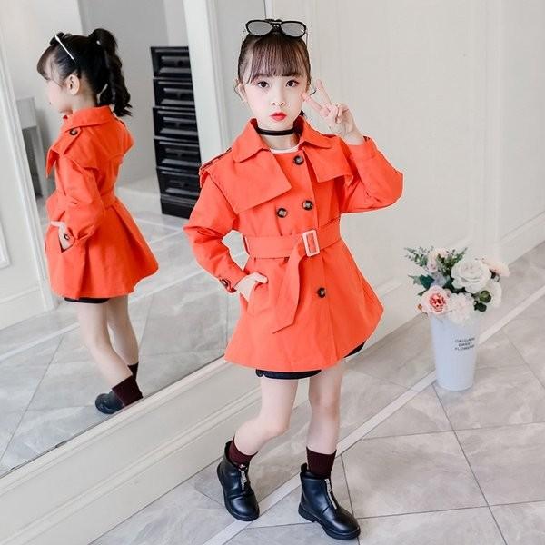 子供コート 女の子 ジャケット ロングコート キッズコート 春秋 ベルト付き 細身 通学着 パーカー アウター 長袖 入学式 女児 防風 お出かけ Ec Ecshop 通販 Yahoo ショッピング