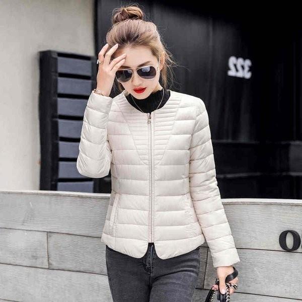レディース ダウンジャケット ダウンコート 中綿 フードなし スリム 着痩せ 薄手 襟なし ジップアップ 長袖 カジュアル 暖かい 無地 防寒 通 Ec9190 Ecshop 通販 Yahoo ショッピング