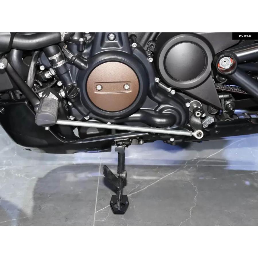 並行輸入品オートバイ サイド スタンド 拡大プレート キック スタンド サポート エクステンション スポーツスター S RH1250 1250S 2021 2022 - 2025_9