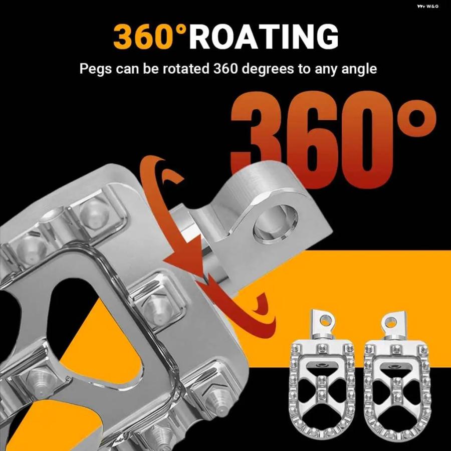 並行輸入品 オートバイ 1ペア ワイドファット 360°回転 フットペグ アルミ シルバー アクセサリー ハーレー 88_2