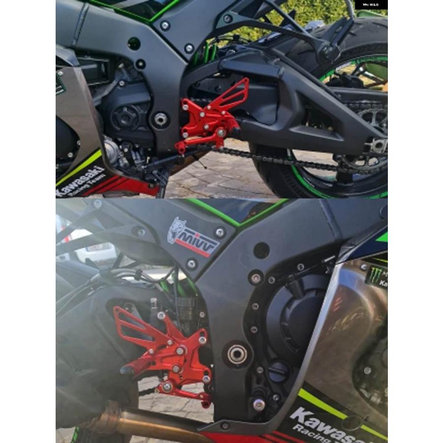 並行輸入品CNC オートバイ フットレスト リアセット フットペグ カワサキ ZX-10R用 2011年2012年2014年 - 2024年19月
