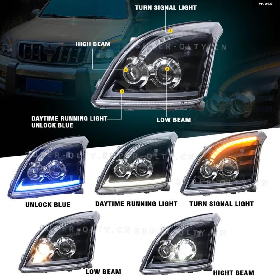 並行輸入品 EAGLE EYES 2個セット トヨタ プラド 2003-2009年式用 LEDライト 全シリーズ対応 デイタイム ランニングライト_5