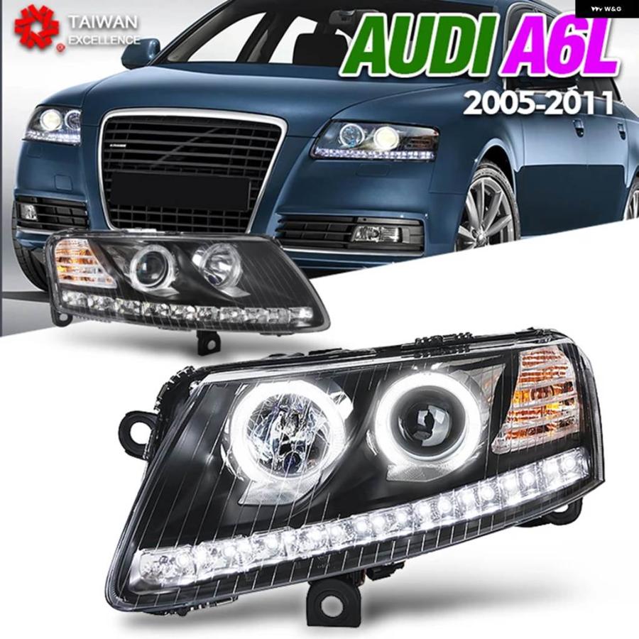 並行輸入品 アウディ A6 S6 ヘッドランプ 2005-2010 用 EAGLE EYE ヘッドライト アウディ A6L C6 用 LED カーライト ヘッドライ