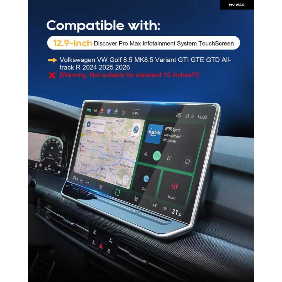 並行輸入品 ナノスクリーン プロテクター VW ゴルフ 8.5 MK8.5 2024 - 2026 12.9インチ カー | ブランド登録なし | 02