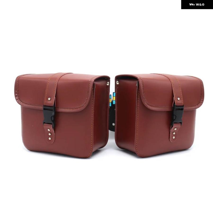 並行輸入品 バイク サドルバッグ サイドツール キャリア 収納 バッグ ブラック/ブラウン サドルバッグ 防水 ハーレー_6