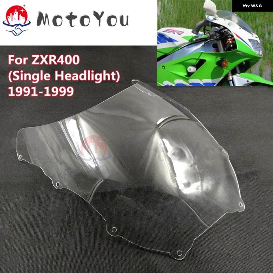 並行輸入品 ZXR 400 91-99 シングルランプ ウィンドスクリーン フロントウィンドグラス フェアリング デフレ_3