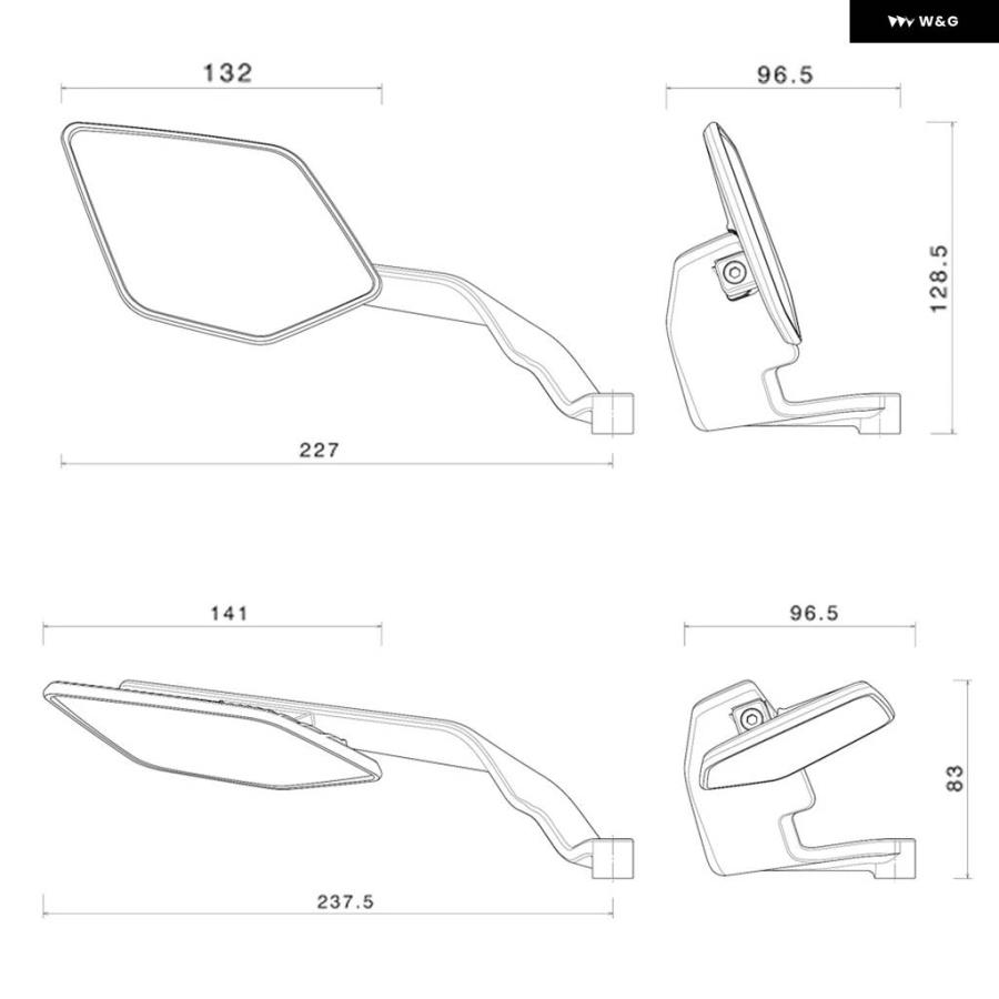 並行輸入品 MT-09 SP 2025 MT09 SP 2018-2025 バックミラー バイク 固定式ウィングミラー_4