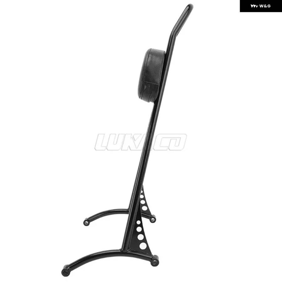並行輸入品 クローム オートバイ グロスブラック ポリッシュ シーシーバー バックレスト パッド 付き ハーレー スポー_4