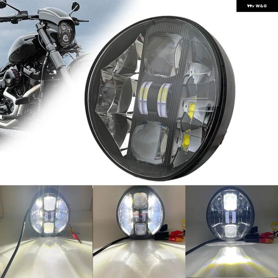 並行輸入品 DOT 承認 LED ヘッドライト ホワイト ライトニング DRL 付き SOFTAIL 2018 2019_2