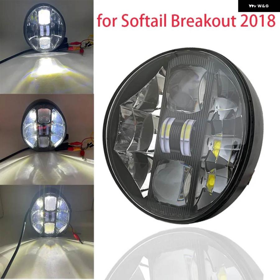 並行輸入品 DOT 承認 LED ヘッドライト ホワイト ライトニング DRL 付き SOFTAIL 2018 2019_3