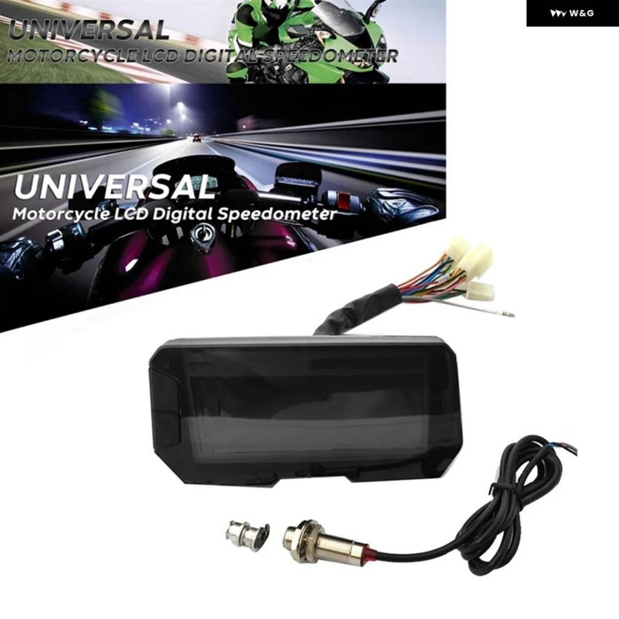 並行輸入品LED 12000RPM 6速 オートバイ LCD デジタルスピード メーター バックライト オドメーター 2 4気筒メーターワイヤーなし_4
