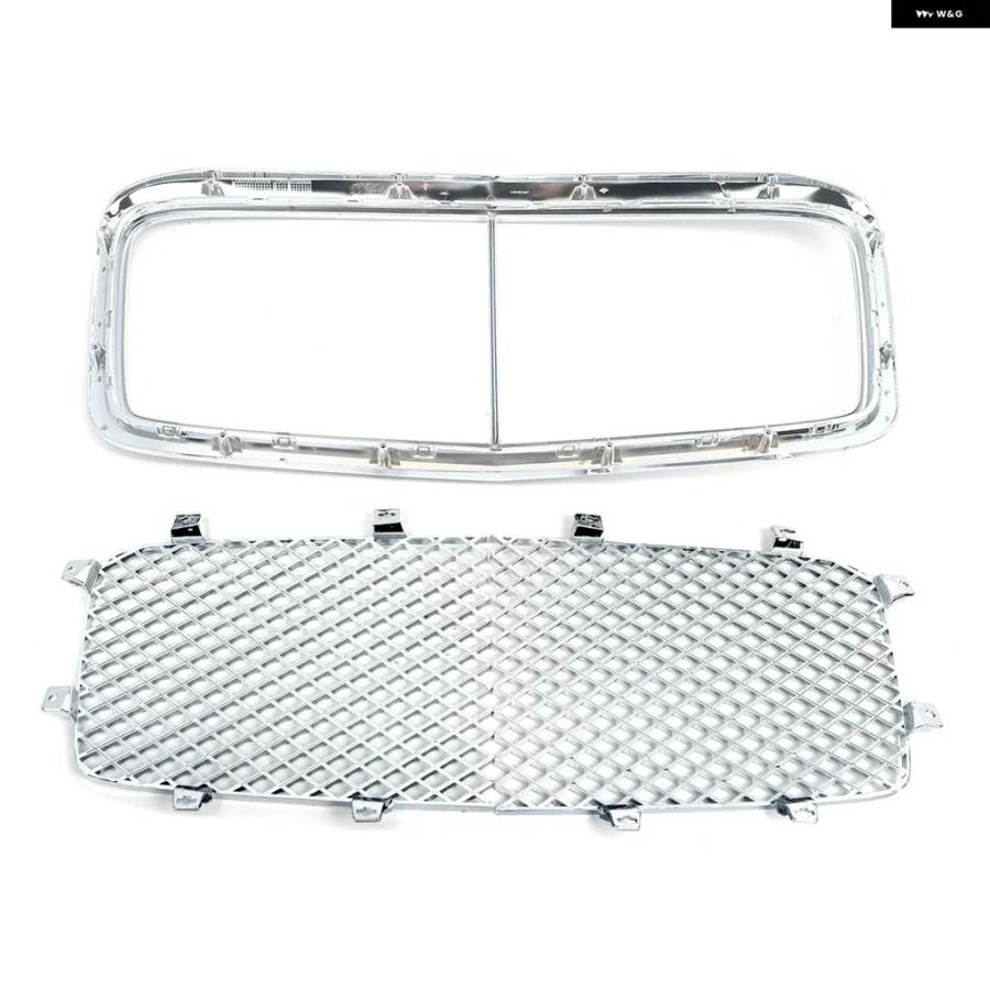 【並行輸入品】センター グリル ベントレー フライングスパー W12 V8 セダン 4ドア フロント バンパー アッパー グリル クローム 2013-2019 ハニカム グリル | ブランド登録なし | 06
