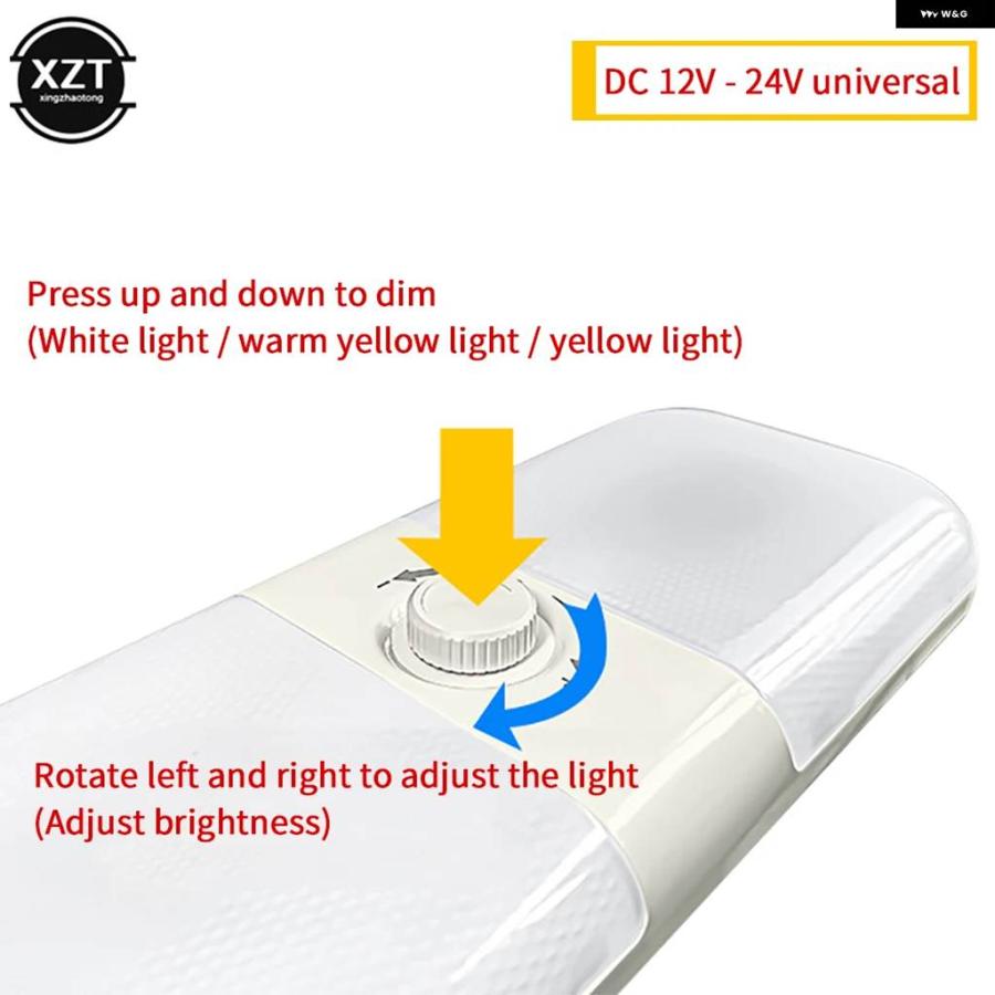 並行輸入品 12/24V 120LED ハイライト RV 読書灯 スイッチ キャブ天井ドームライト 3色可変温度調光可能 キャビンインテ リアランプ | ブランド登録なし | 07