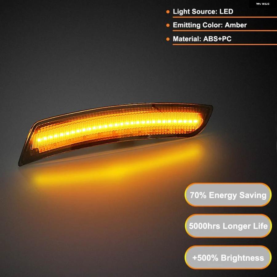 並行輸入品 キャデラック CTS 2014-2020 ATS 2015-2020 スモークレンズ LED サイドマーカー リフレクター ランプ アンバー | ブランド登録なし | 03
