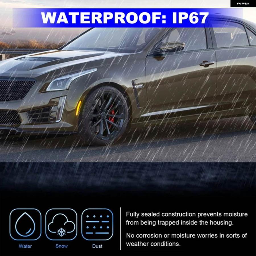 並行輸入品 キャデラック CTS 2014-2020 ATS 2015-2020 スモークレンズ LED サイドマーカー リフレクター ランプ アンバー | ブランド登録なし | 04