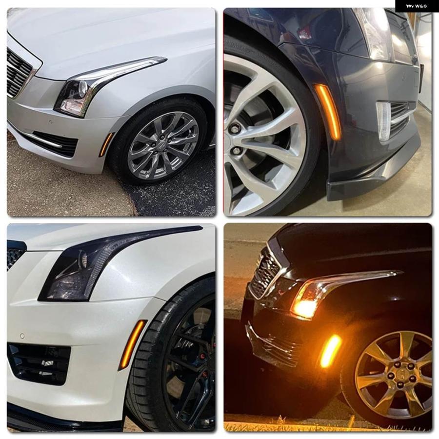 並行輸入品 キャデラック CTS 2014-2020 ATS 2015-2020 スモークレンズ LED サイドマーカー リフレクター ランプ アンバー | ブランド登録なし | 05
