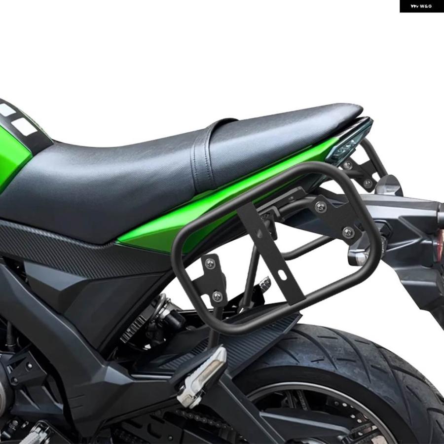T&F ブラック バイクパーツ 取り付け金具付き 並行輸入品 カワサキ Z125 PRO 2016-2025 Z 125 バイク サイドラック