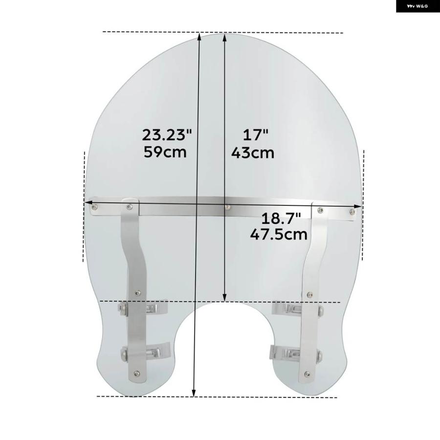 並行輸入品 クイックリリース式ウインドシールド49MMクランプ ハーレー ダビッドソン ダイナ ワイドグライド FXDWG 2006-2017 ブ