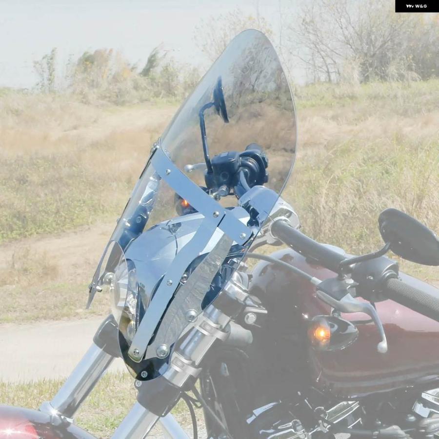 並行輸入品 クイックリリース式ウインドシールド49MMクランプ ハーレー ダビッドソン ダイナ ワイドグライド FXDWG 2006-2017 ブ