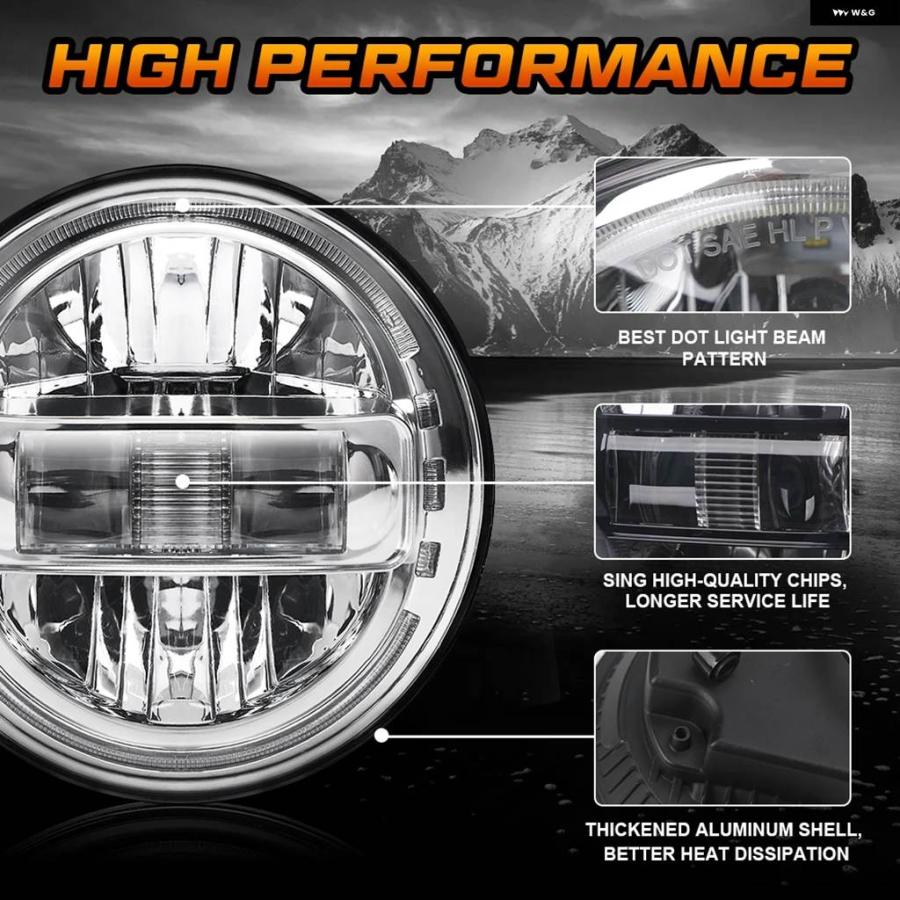 並行輸入品 オートバイ ヘッドライト 7インチプロジェクション ヘッドライト LED ライト バイク ハーレー ツーリングロッド ファットボーイ_6