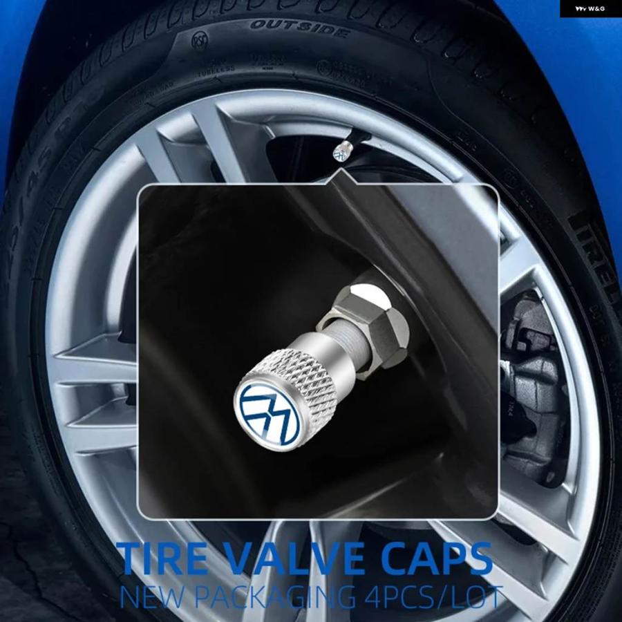 並行輸入品 4個 3D ホイール タイヤ バルブ エアステムキャップ ダストカバー フォルクスワーゲン トゥーラン ゴルフ VW パサー | ブランド登録なし | 06