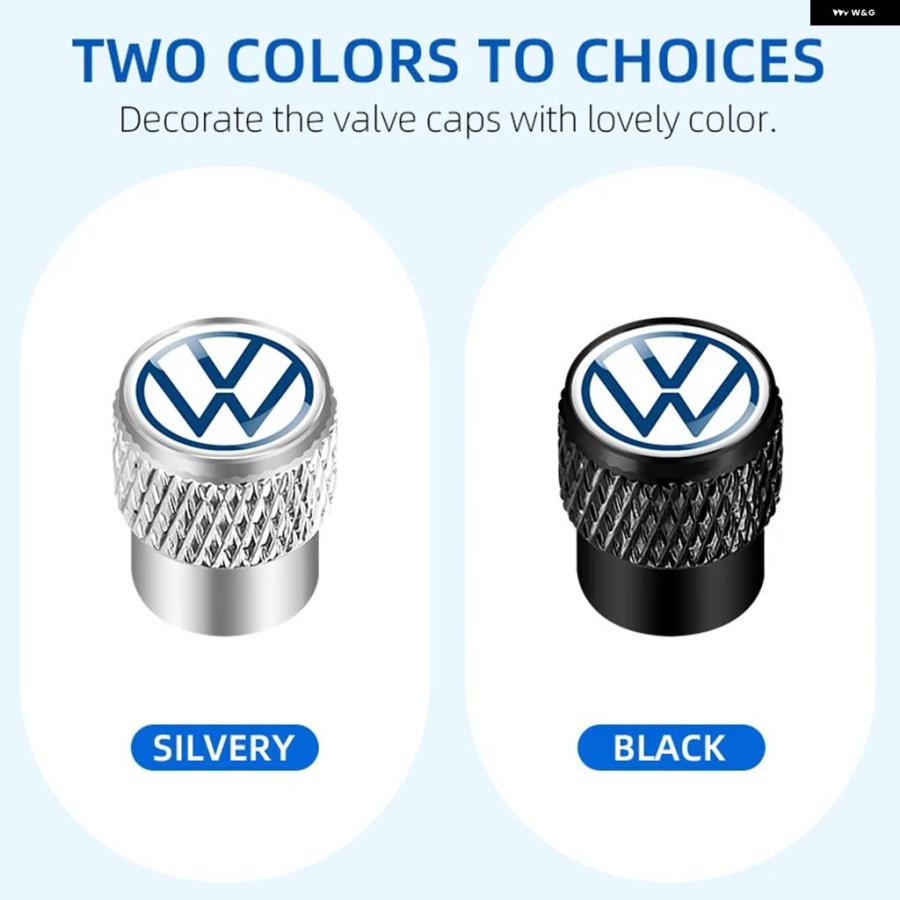 並行輸入品 4個 3D ホイール タイヤ バルブ エアステムキャップ ダストカバー フォルクスワーゲン トゥーラン ゴルフ VW パサー | ブランド登録なし | 08