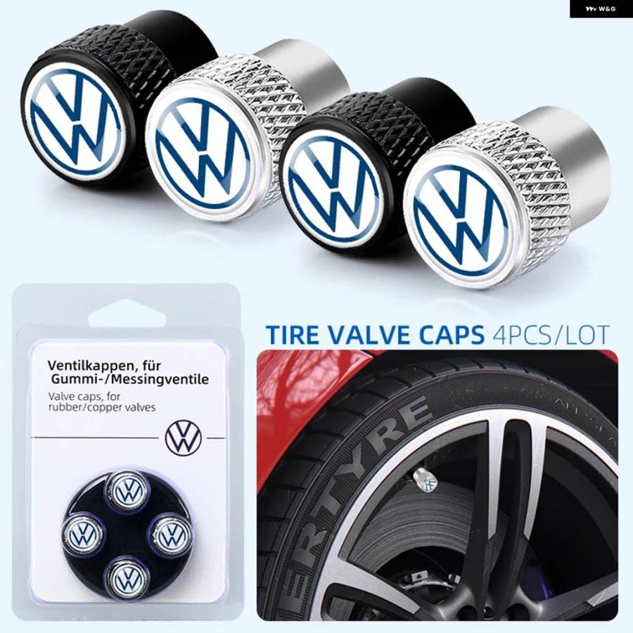 並行輸入品 4個 3D ホイール タイヤ バルブ エアステムキャップ ダストカバー フォルクスワーゲン トゥーラン ゴルフ VW パサー | ブランド登録なし | 09