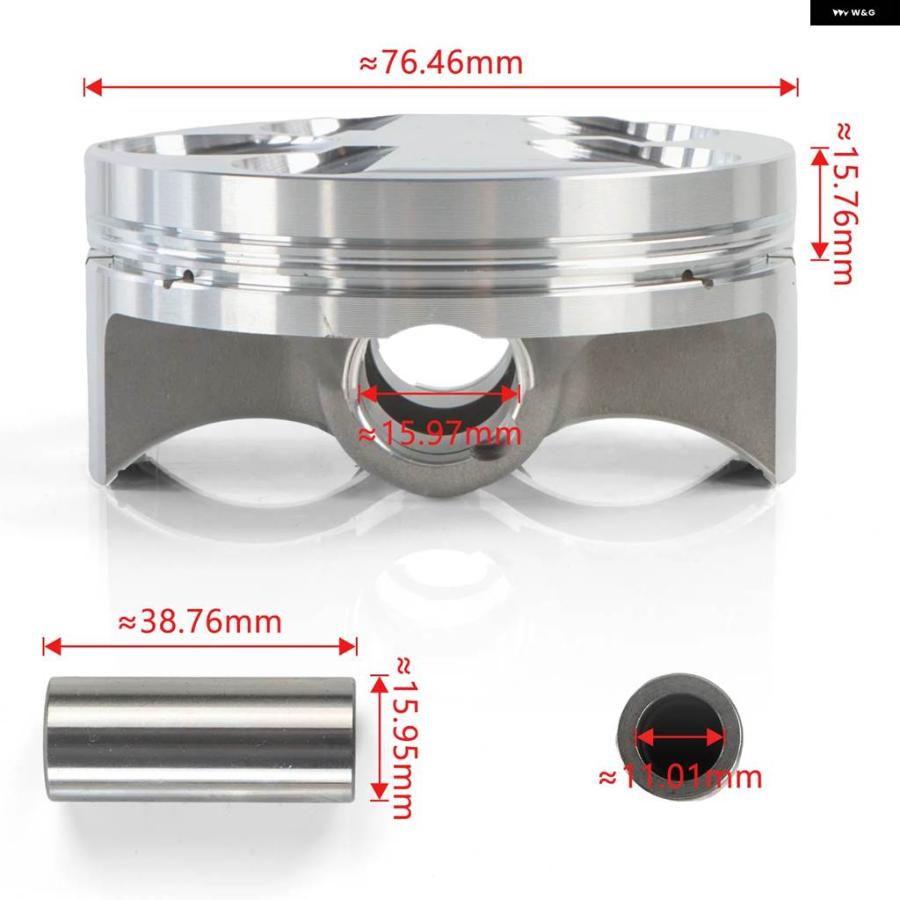 並行輸入品 77MM スタンダード シリンダー ピストンリング キット ヤマハ 2001-2013 WR250F YZ250F ボアパーツ 5XC-11311-20-00_2